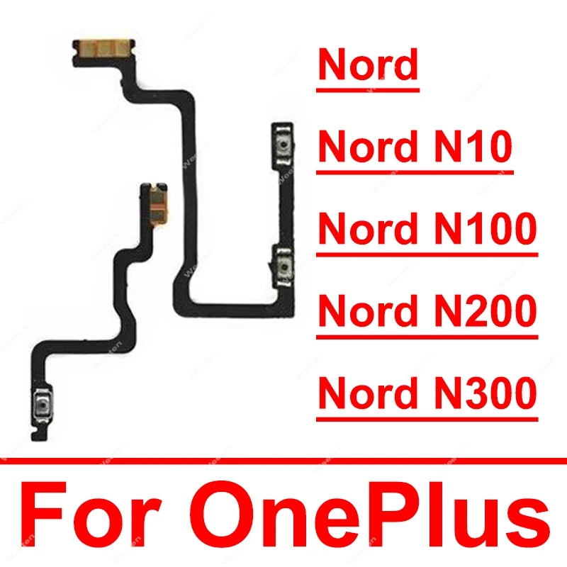 For OnePlus 1+ Nord N10 N100 N200 N300 5G On Off Power Volume Mute Button Flex Ribbon Side Power Volume Flex Cable Parts