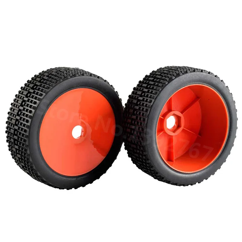 2Pcs RC 1/8 Scale Off Road Buggy Remote Control Car Rubber Tyre Tire & Wheel Rim 112mm*43mm Hexagon Adapter 17mm For Nitro Baja