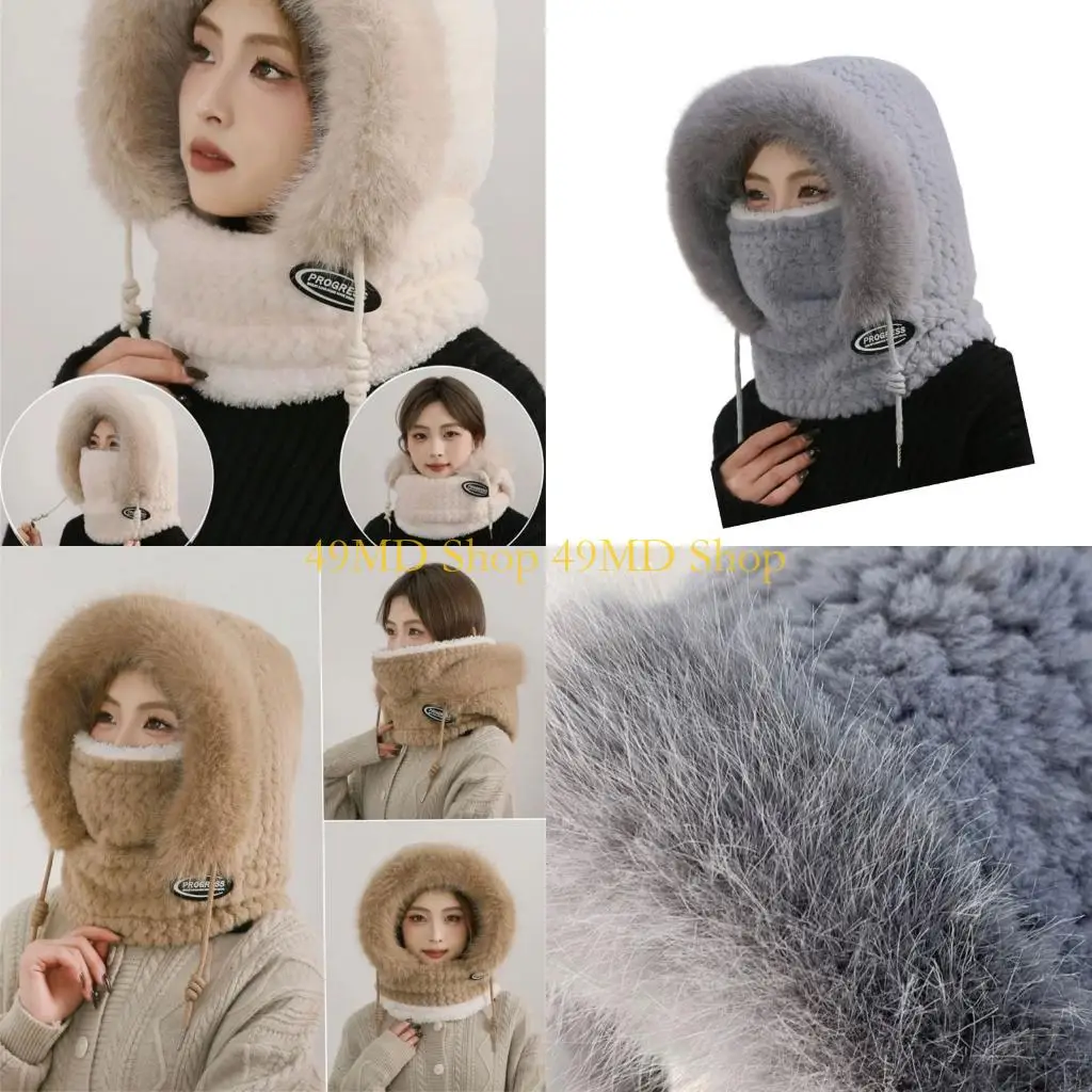 

Зимняя шапка с защитой лица и шеи 49MD, ветрозащитная пуловерная шапка для занятий в холодную погоду