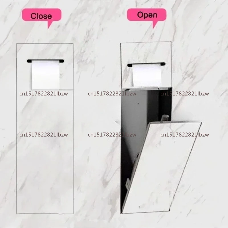 Concealed Bathroom Toilet Accessories Set Hotel Apartment Up and Down Open Concealed Tissue Box Toilet Brush Niche