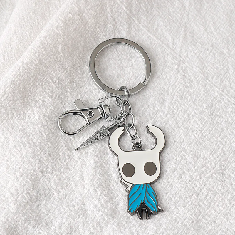 Portachiavi con personaggi in metallo Hollow Knight Il cavaliere Polpo Grub Hornet Portachiavi con ciondolo per donna Uomo Portachiavi Gioielli