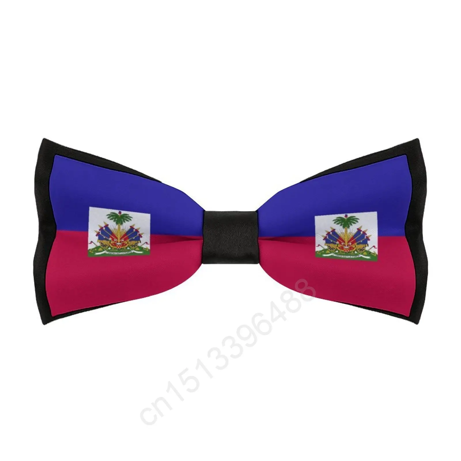 New Polyester Haiti Flag Bowtie for Men Fashion Casual Men's Bow Ties Cravat Neckwear For Wedding Party Suits Tie