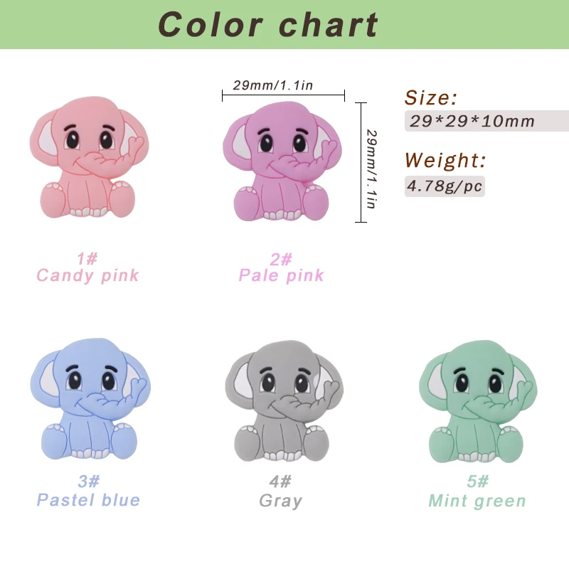 5Pcs Animal Silicone Focus Beads Elephant Deer Dinosaur Horse For Jewelry Making Accessories