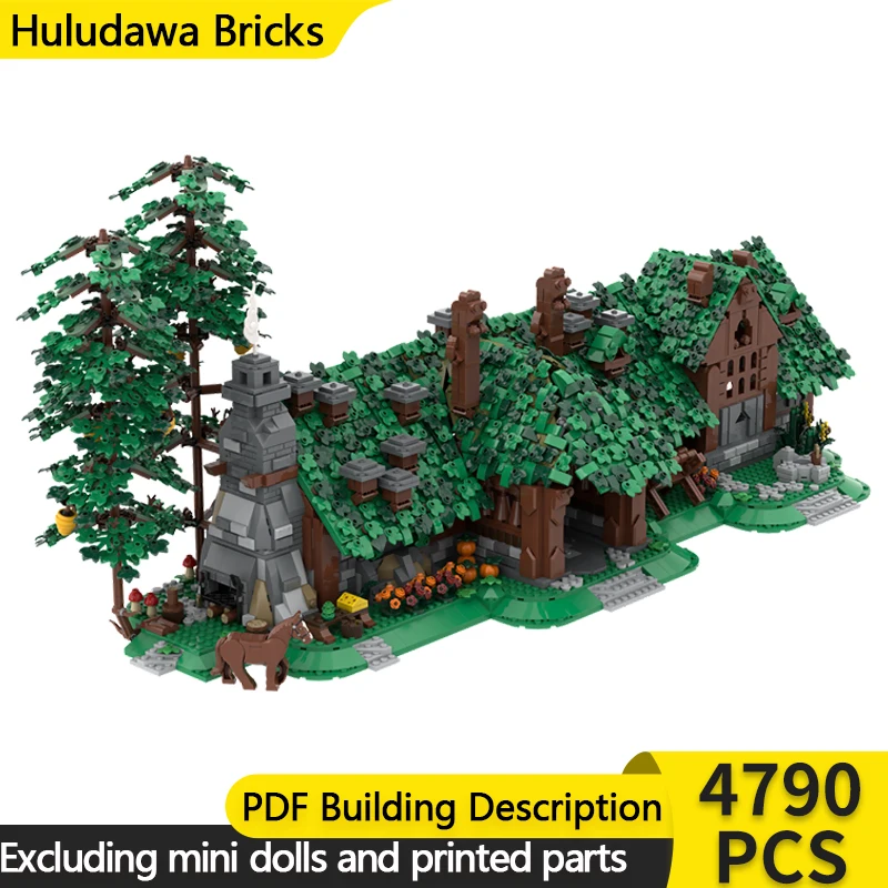 Model filmowy Ring, klocki konstrukcyjne MOC, drewniany domek w dolinie, modułowa technologia, prezenty świąteczne dla dzieci, zabawki do składania, zestaw.