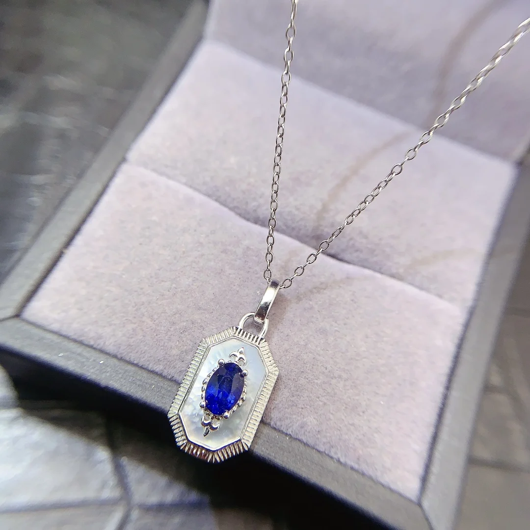 SHILOVEM 925 sterling silver Natural sapphire  pendant fine Jewelry women wedding gift wholesale send necklace lz0406321agl