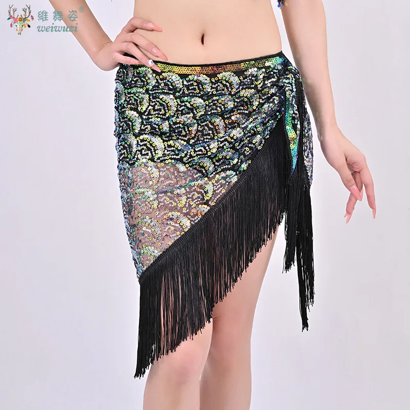 Belly Dance Practice Accessories for Women's Exquisite Sequined Waist Towel Adult and Children's Oriental Dance Belts Hip Towel