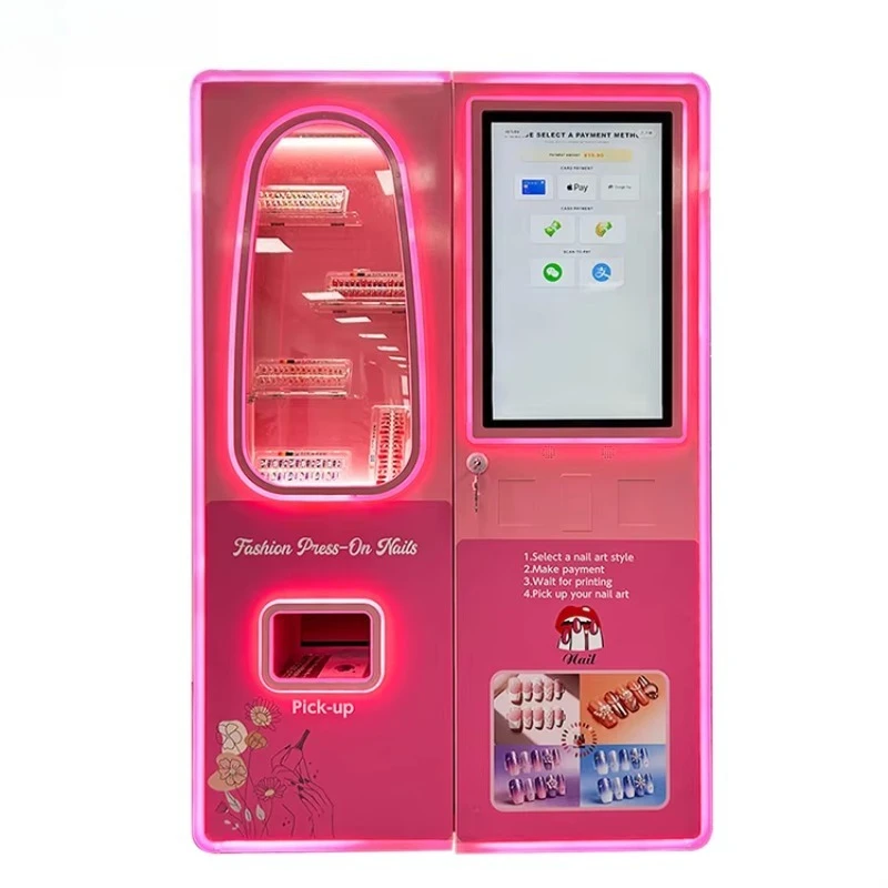 Commercial Touchscreen Custom Nail Art Vending Machine Makeup Nail Vending Machine With Coin ,Banknotes ,Swiping Card Payment