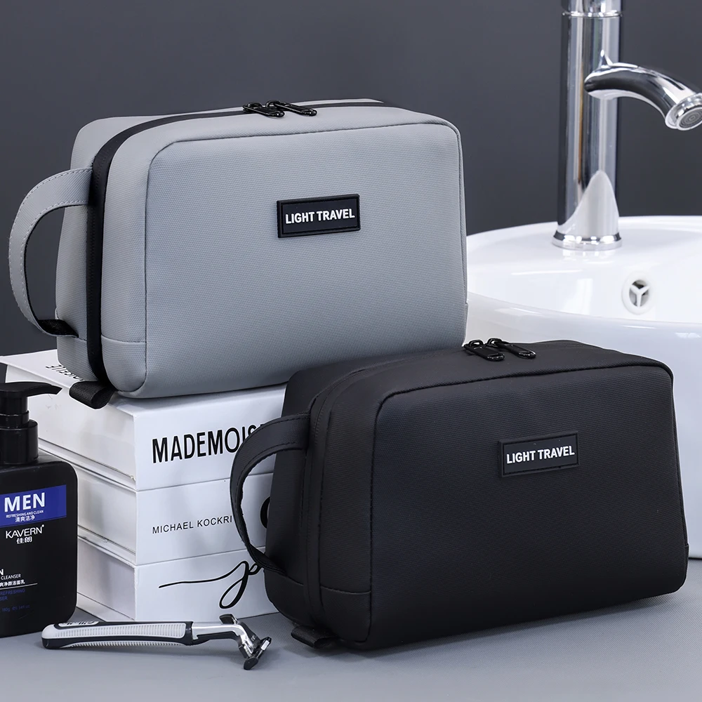Waterproof Handheld Makeup Bag Durable Travel Organizer for Men Shaving Kits Facial Wash Hanging Toiletry Accessories Storage