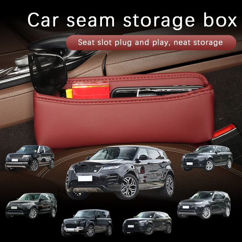 

Leather Car Seat Gap Organizer Multifunction Console Storage Box Car Interior Storage Pocket For Land Rover Range Rover Defender