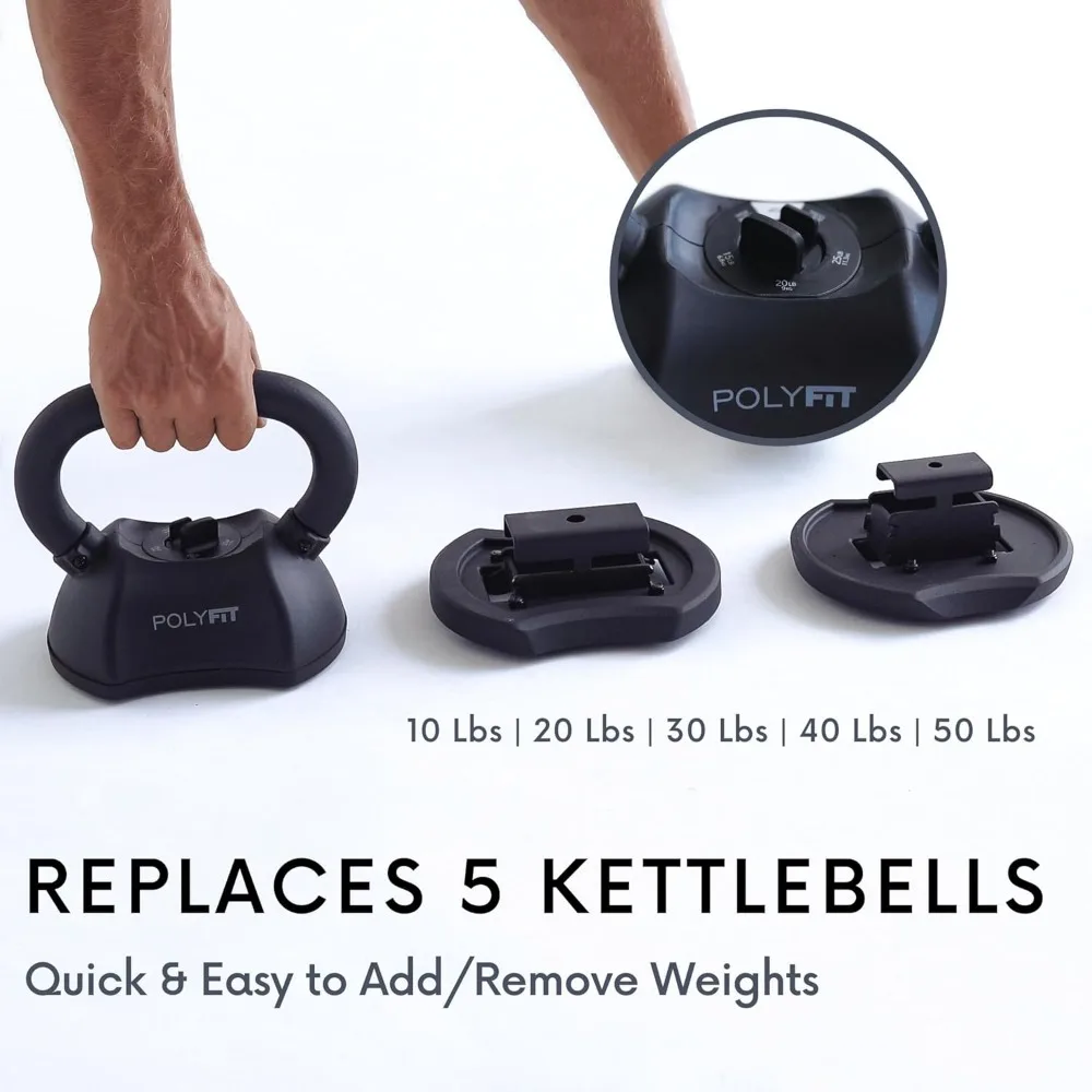 Adjustable Kettlebell Set 50 lbs | Kettlebell Weights for Home Gym