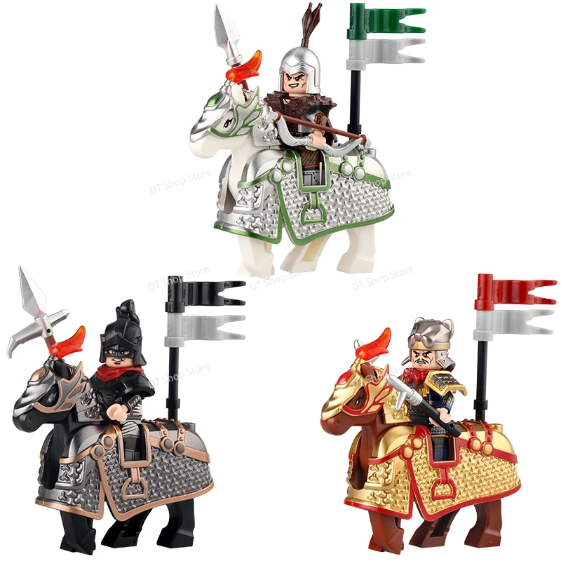 New Chinese History The Three Kingdoms Mount War Horse Armor DIY Building Blocks Toys Gift For Boys Girls Juguetes