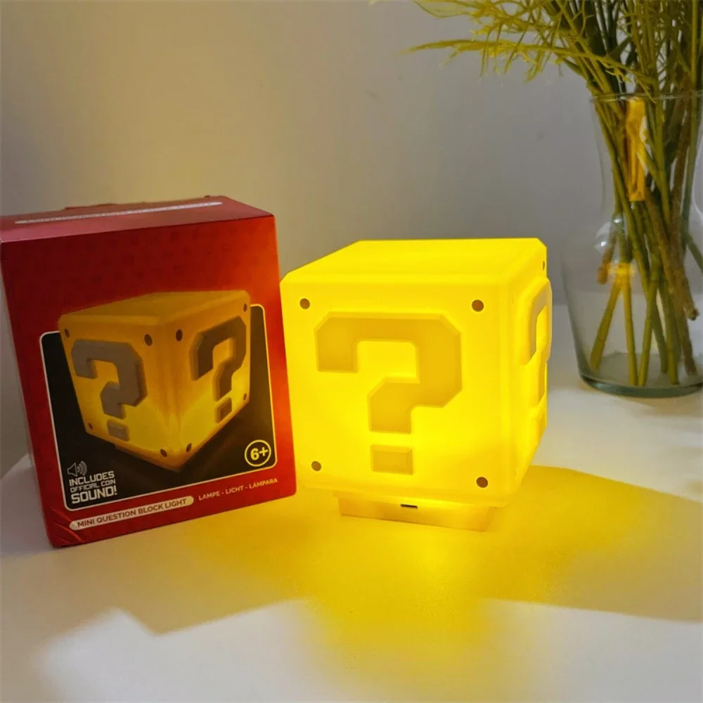 Game Peripheral Cartoon LED Question Mark Brick Night Light with USB Charging Desk Lamp Light Birthday X-mas Festivals Gifts