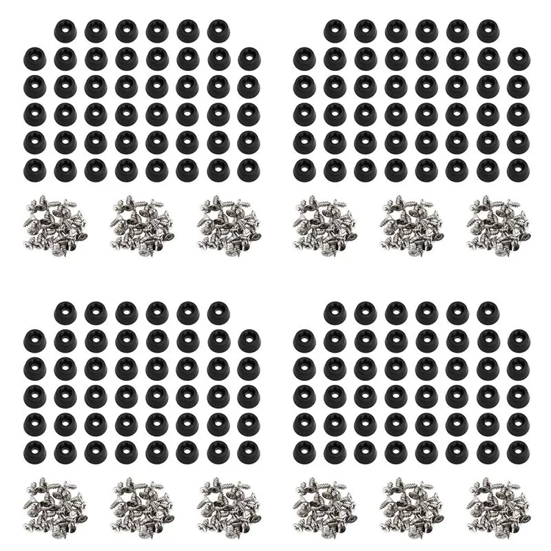 ABGG-480 Pcs Soft Cutting Board Rubber Feet With Stainless Steel Screws 0.28 X 0.59 For Furniture, Electronics And Appliances