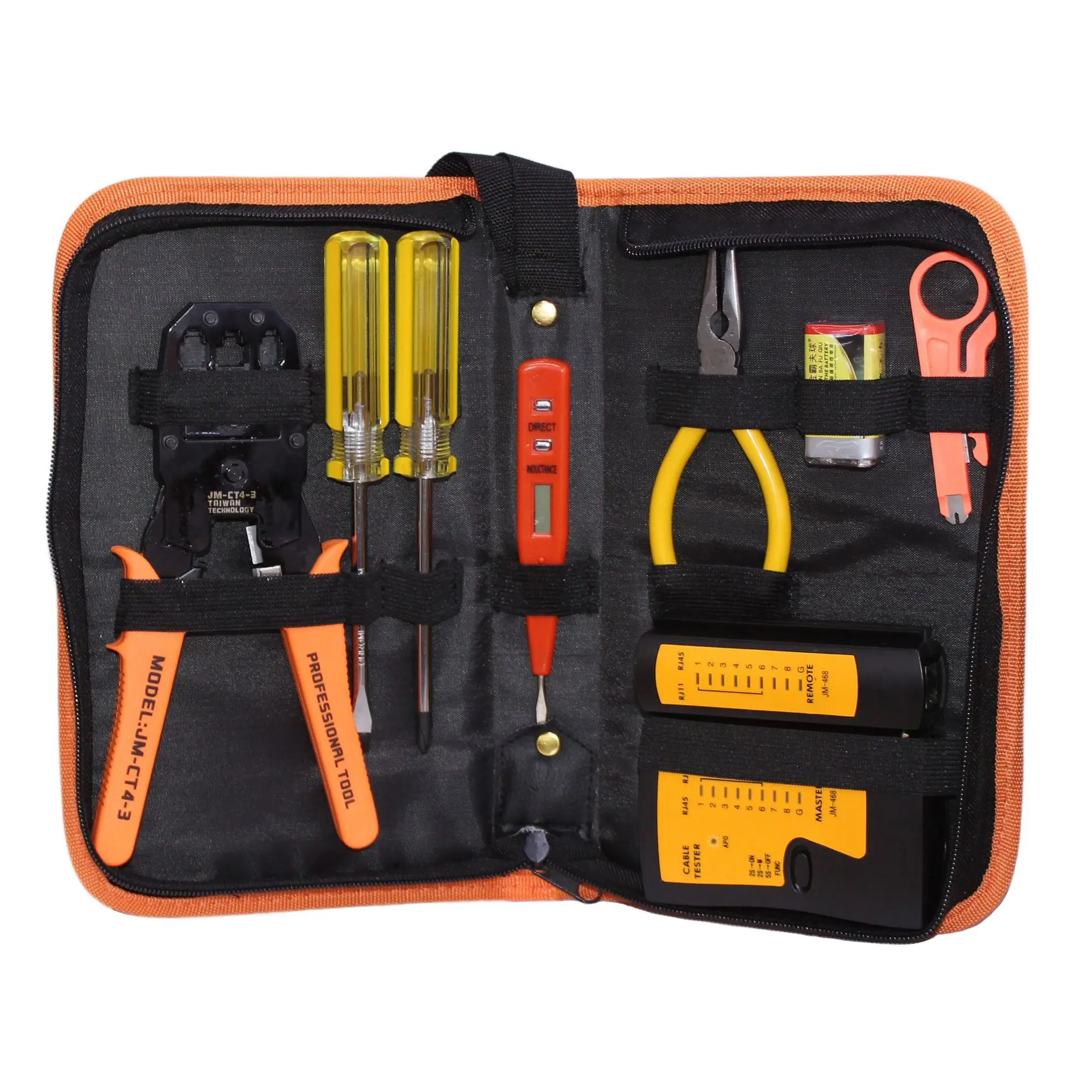 

8 in 1 Network Tool Combination Kit, Screwdriver Line Tester Network Clamp Tool Kit