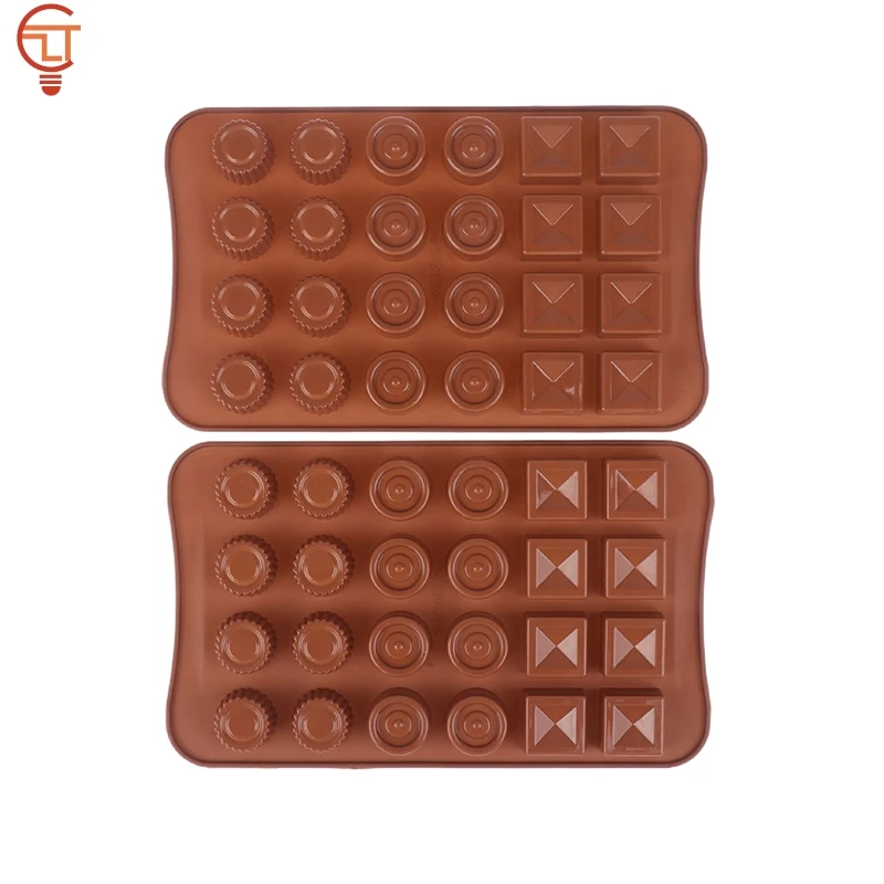 1pc DIY Chocolate Baking Mold Round Square Silicone Mold For Candy Jelly Fudge Truffle Ice Cube Molds Home Kitchen Bakeware