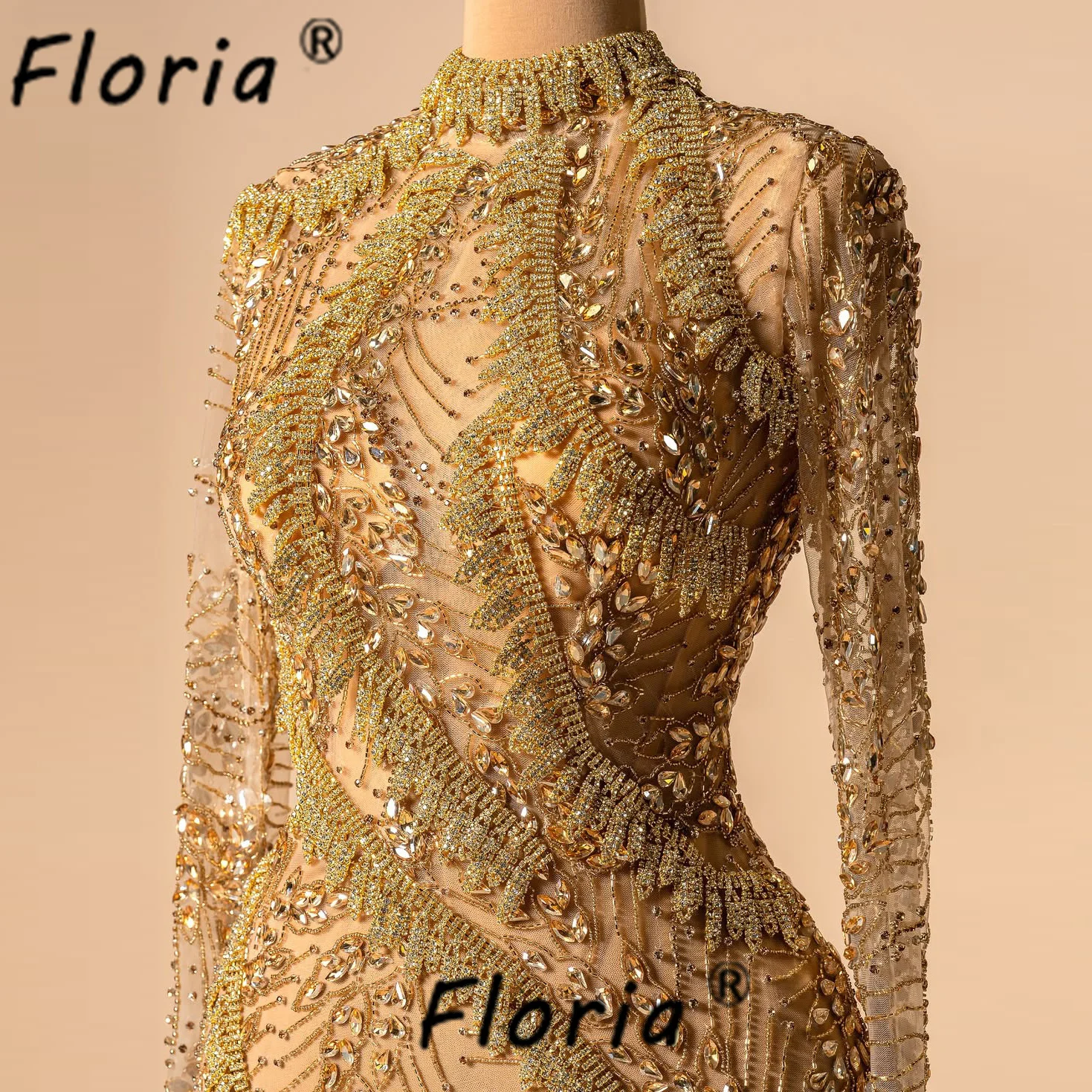 Special Design Tassels Evening Dress Mermaid Crystal Chain Gold Gala Party Dress Illusion Customized Robe de soriee femme 2025