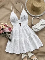 Vestido elegante sin tirantes y espalda descubierta de Color puro para primavera y verano para mujer, vestido informal cómodo con diseño minimalista elegante para mujer