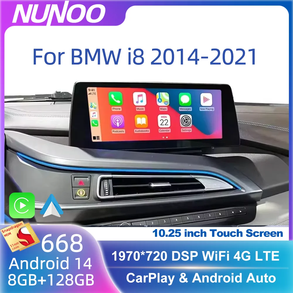 Qualcomm668 Wireless Carplay Touch Screen For BMW i8 i12 2014-2021 Car Multimedia Player GPS Navigation Auto Radio DSP Stereo