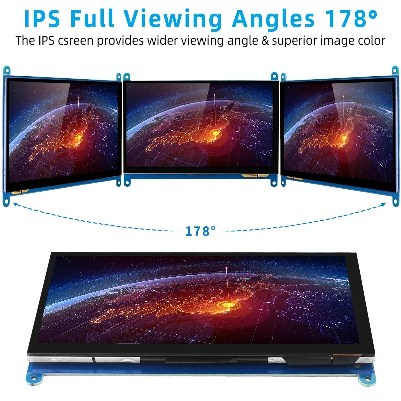 Raspberry Pi 4 Touch Screen Display, 7 ", 1024x600, IPS, LCD, 800x480, TFT, Monitor para Raspberry Pi 3, Modelo B, 3B