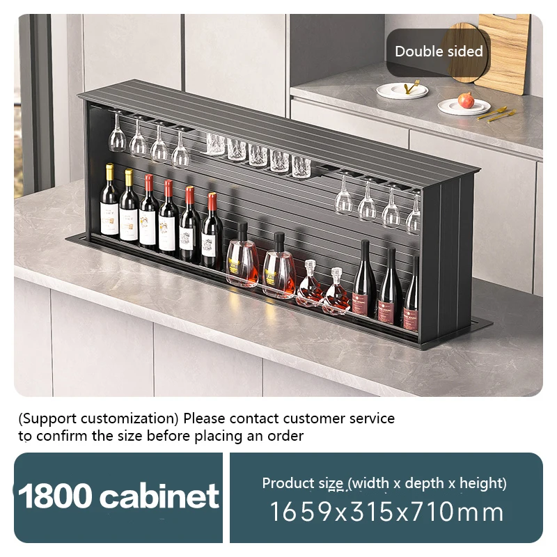 High-End Customized Electric Intelligent Touch-Sensitive Voice-Controlled Wine Cabinet Island Lift Storage Display Cabinet