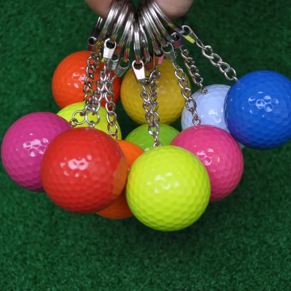 Golf Ball Shape Pendant Keychain Sports Keychain Car Key Chain Key Ring Colorful Sturdy Golf Ball Shape Pendant Key Chain Gifts