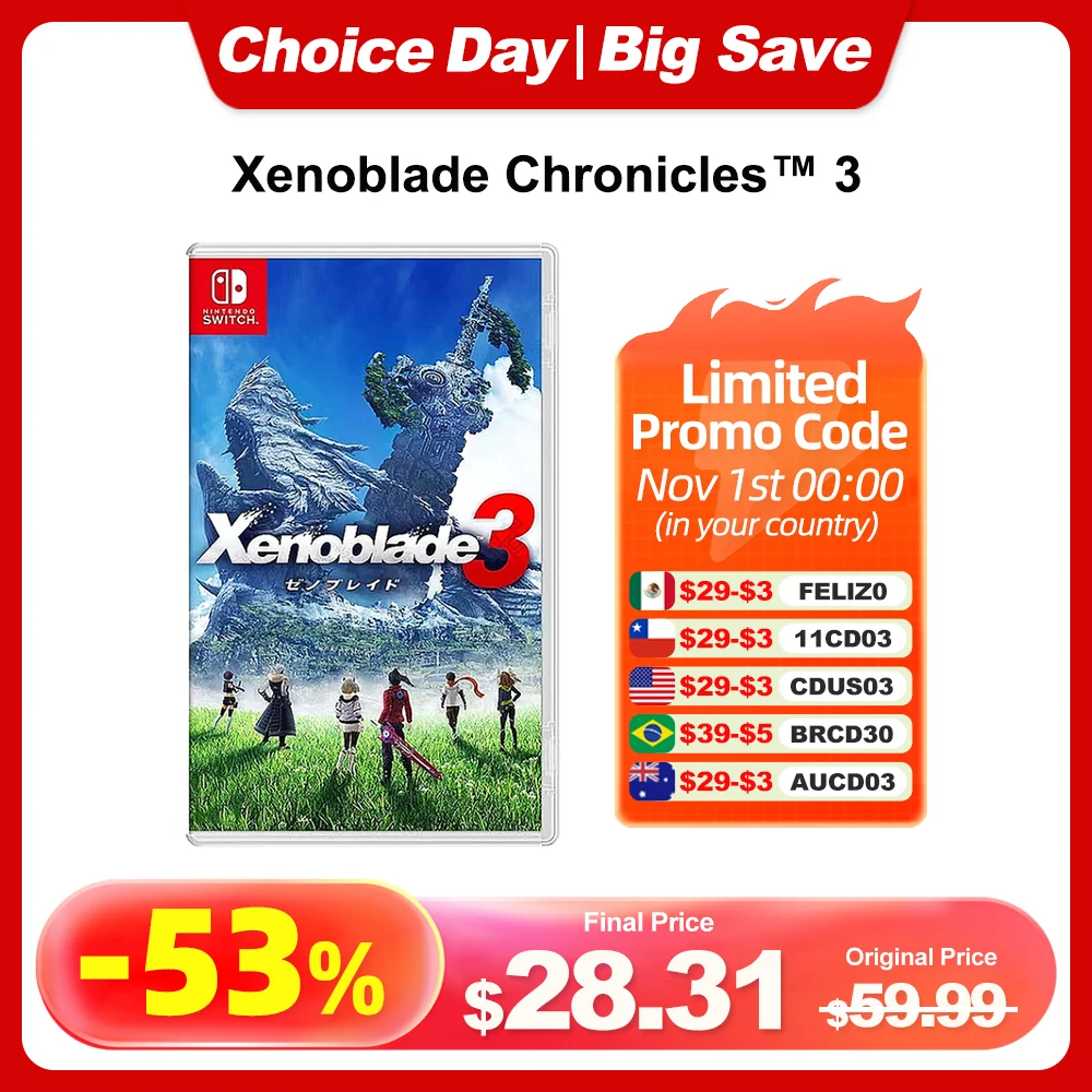 

Xenoblade Chronicles 3 Nintendo Switch Game Deals 100% Official Physical Game Card RPG Genre for Switch OLED Lite Game Console