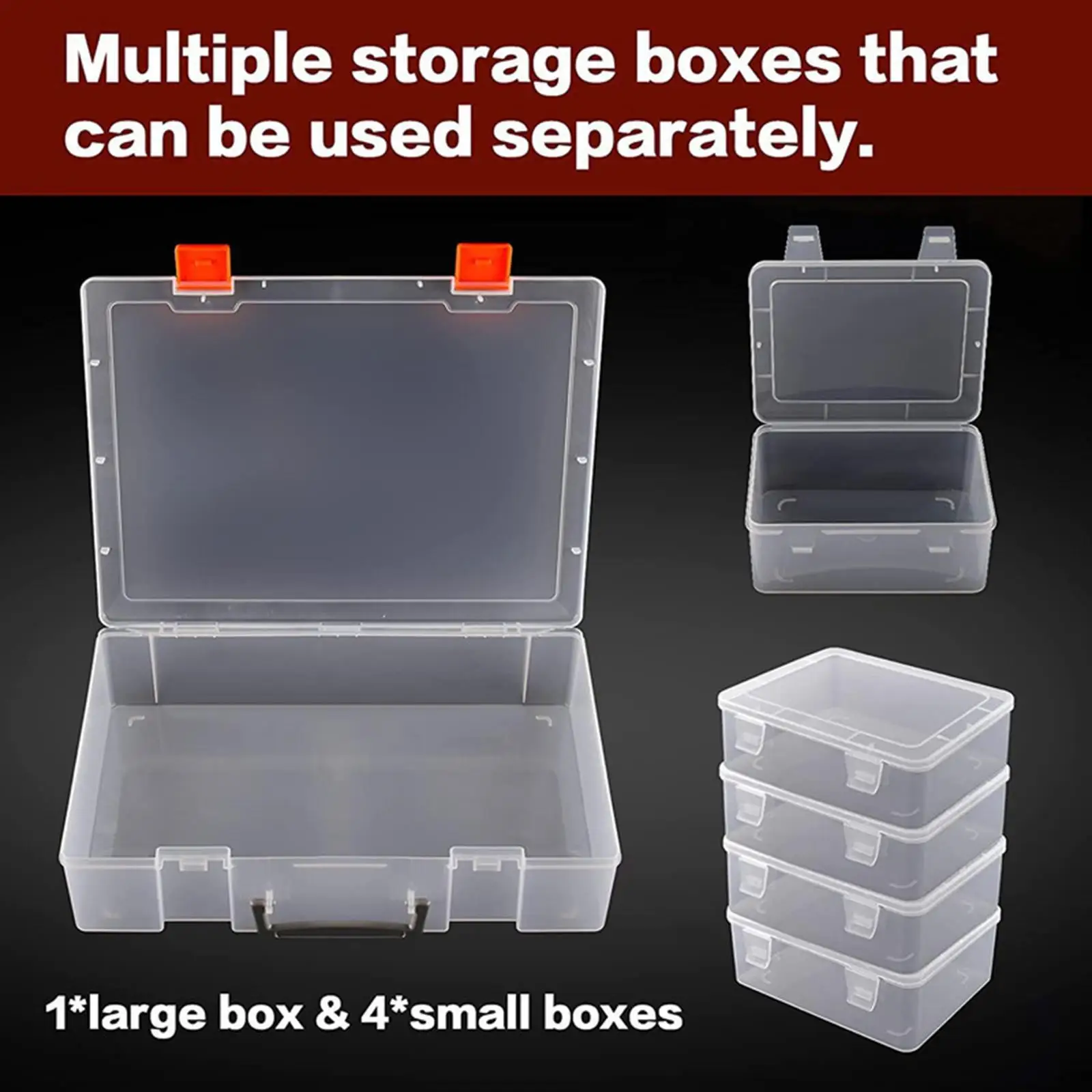 Baseball Card Storage Box Playing Card Case Holder with 4 Small Box Sports Cards Holder for Stickers Paper Cards Collector