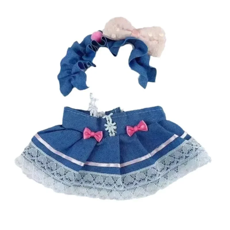 Spot 18cm Cotton Doll Dress Up Cute Princess Lolita Clothes Plush Doll Academy Pleated Skirt Gifts