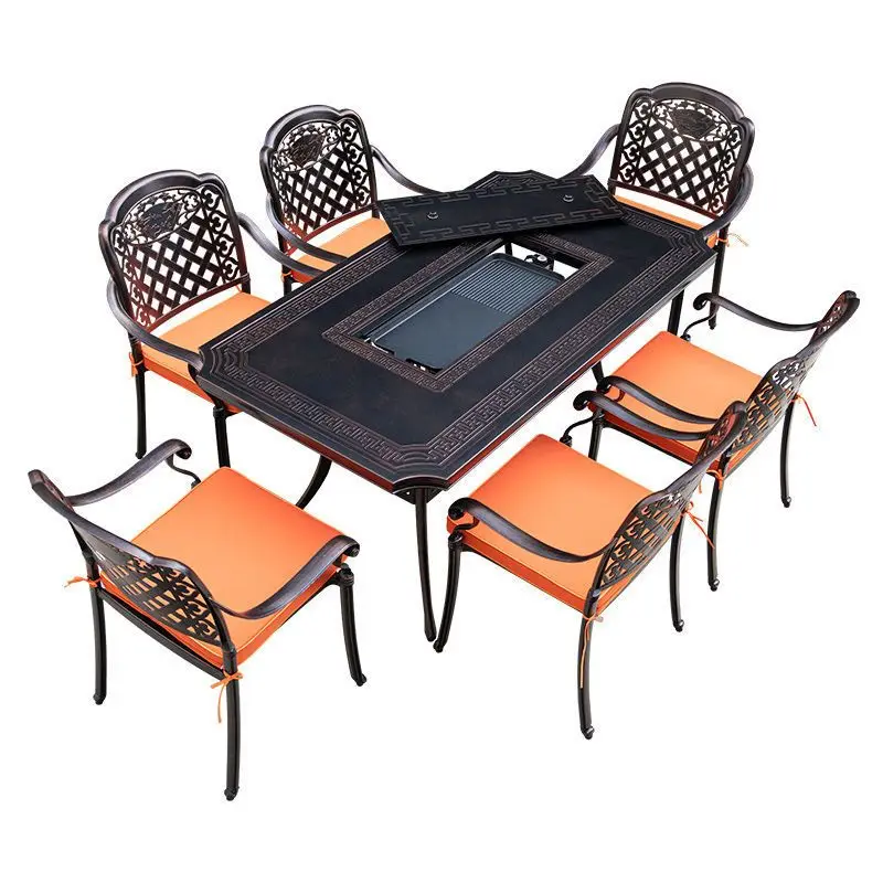 

Комплект садовой мебели для барбекю: стол и стулья из литого алюминия для террасы и улицы, для отдыха на даче