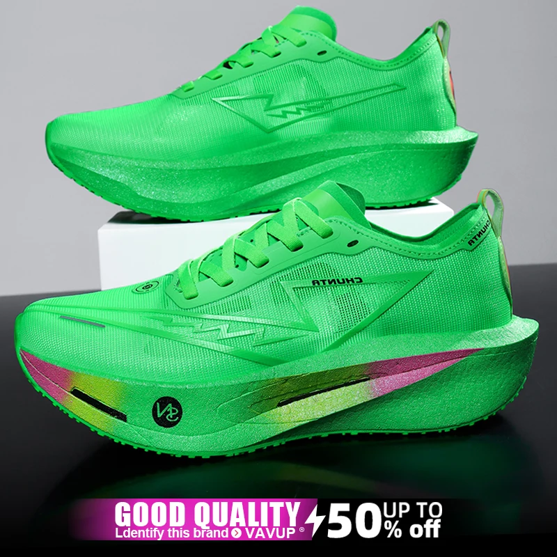 

Men Running Shoes Carbon Board Speciality Marathon Sports Breathable Lightweight Women's Comfortable Chunta Nonskid Sneakers