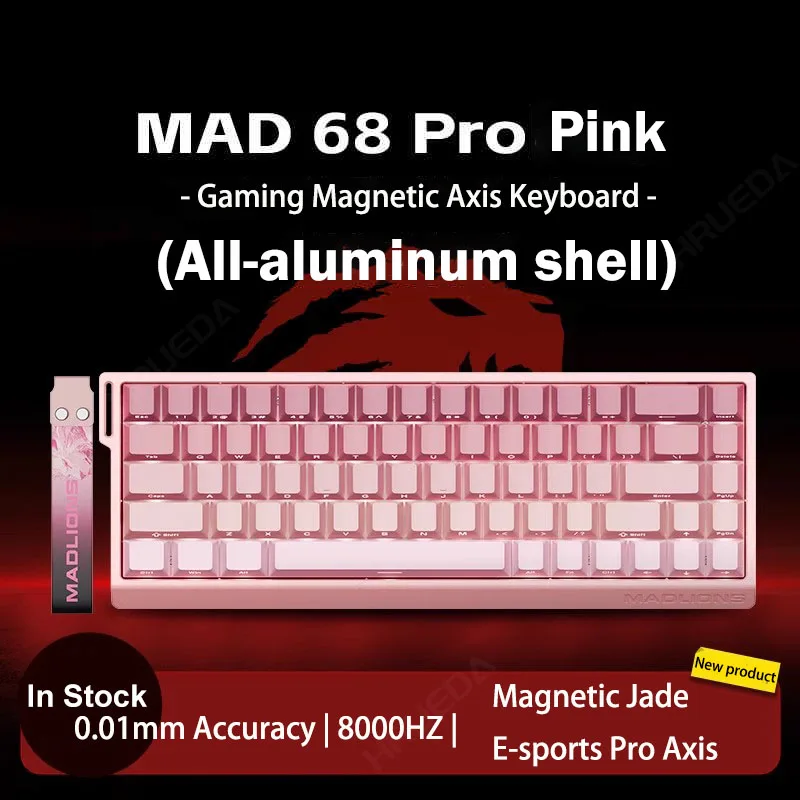 Madlions Mad60/68 Pro Aluminum Magnetic Mechanical Keyboard RT 0.01mm 8K Polling 0.01mm 8K Polling Rate 128K Scan Rate Keyboard