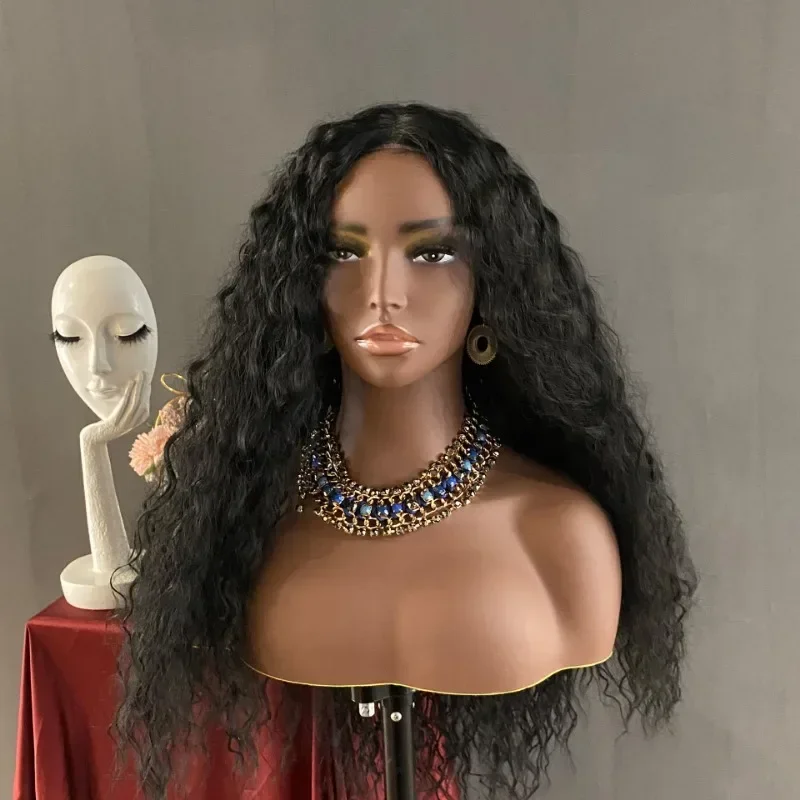 Testa di manichino femminile realistica con busto di testa di manichino a spalla per parrucche, trucco, accessori di bellezza