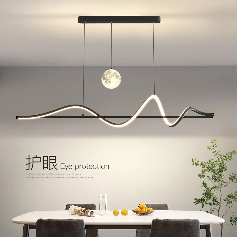 

Restaurant chandelier simple modern dining room bar lamp Nordic creative long restaurant