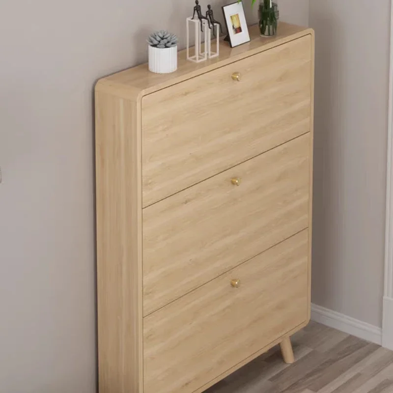 

#*a forWooden Narrow Shoe Cabinet Vertical Design Wood Balcony Shoe Cabinet Storage Organizers Muebles Para Hogar Hotel Furnitur