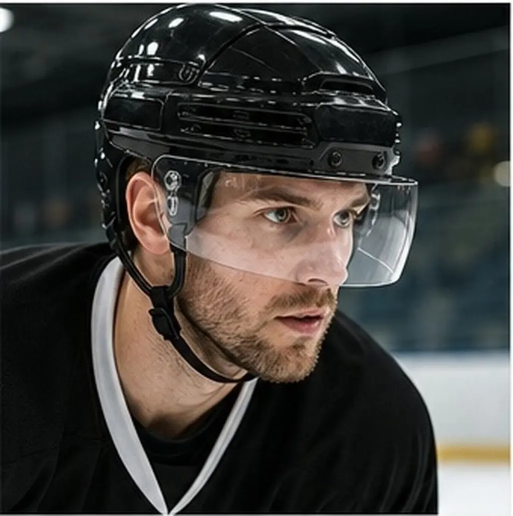 Straight-Cut Clear Ice Hockey Visor with Advanced Anti-Fog Coating and Scratch-Resistant Shield Replacement for Training