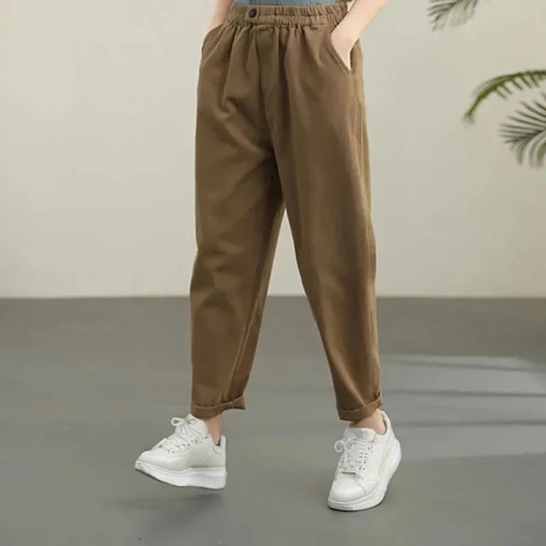 Loose Summer Slimming Embroidered Pants Spring Autumn Casual Pants Women High Waist Trousers