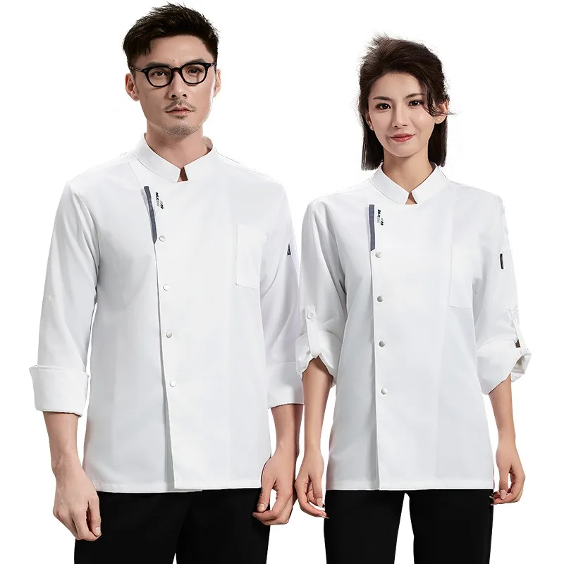 Nouveaux vêtements de chef à manches longues pour l'automne et l'hiver, vêtements de travail pour salle à manger et cuisine d'hôtel, confortables et respirants pour hommes