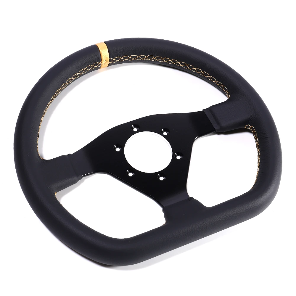 300mm Racing Steering Wheel Flat Leather Car Drift Pc GameSteering Wheel Control Universal  70PCD