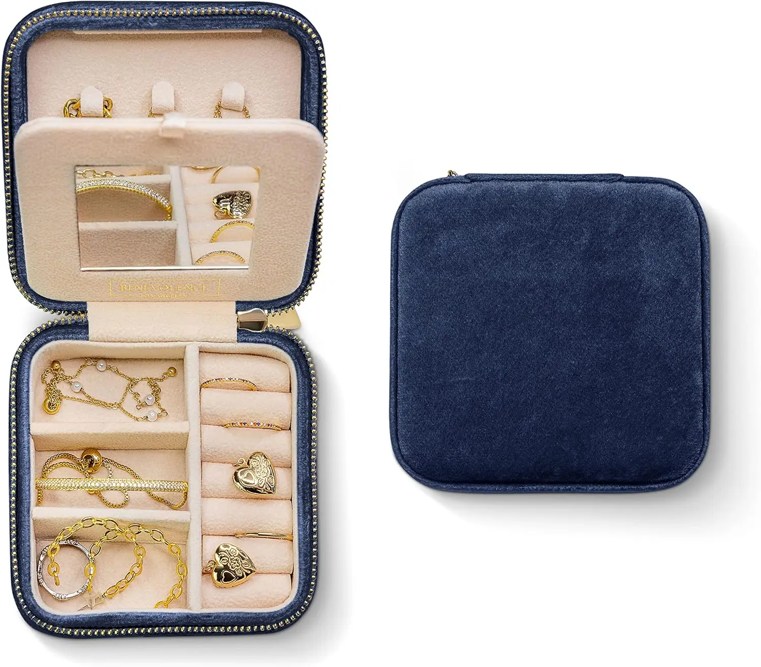 

Plush Velvet Jewelry Box | Travel Jewelry Case Organizer with Mirror | Featured in Oprah's Favorite Things | Best Gifts