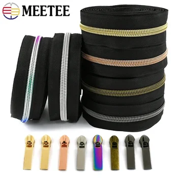 Meetee-メーターによる縫製ジッパーテープ,ナイロンジッパープーラー,スライダークロージャーロール,コイルジップ修理キット,日曜大工のテーラークラフト,2-10m, 3 #5 #