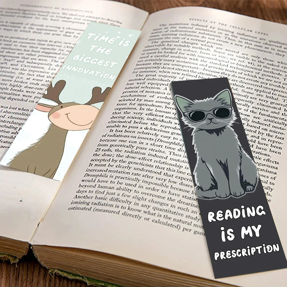 30 pçs marcadores de leitura animal anotaciones decoração página criativa manual leitura diy abstrato vida estudantes cartões marcador