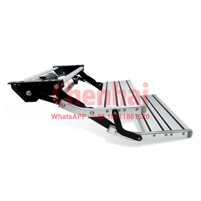 

Ступенька для кемпера на колесах, складная электрическая ступенька из алюминиевого сплава с двойным откидом, нескользящие ступеньки, простая установка