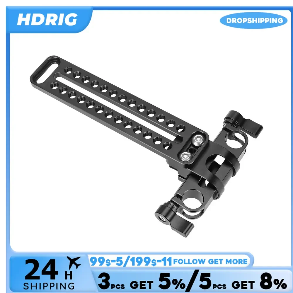 Hdrig 360 ° rotativa 15mm haste braçadeira com placa de queijo longo/universal uso longo queijo placa plataforma de montagem para câmera gaiola diy