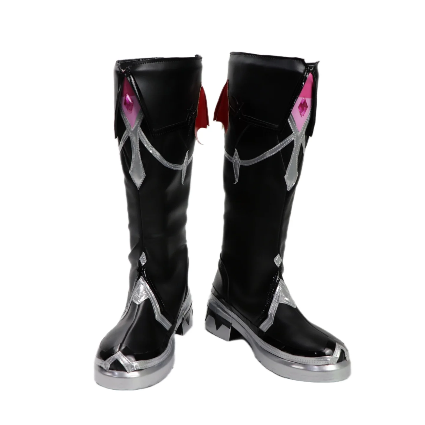 Genshin impacto durin jogo cosplay sapatos botas pretas longas botas de couro do plutônio para mulheres homens halloween carnaval roleplay festa adereços