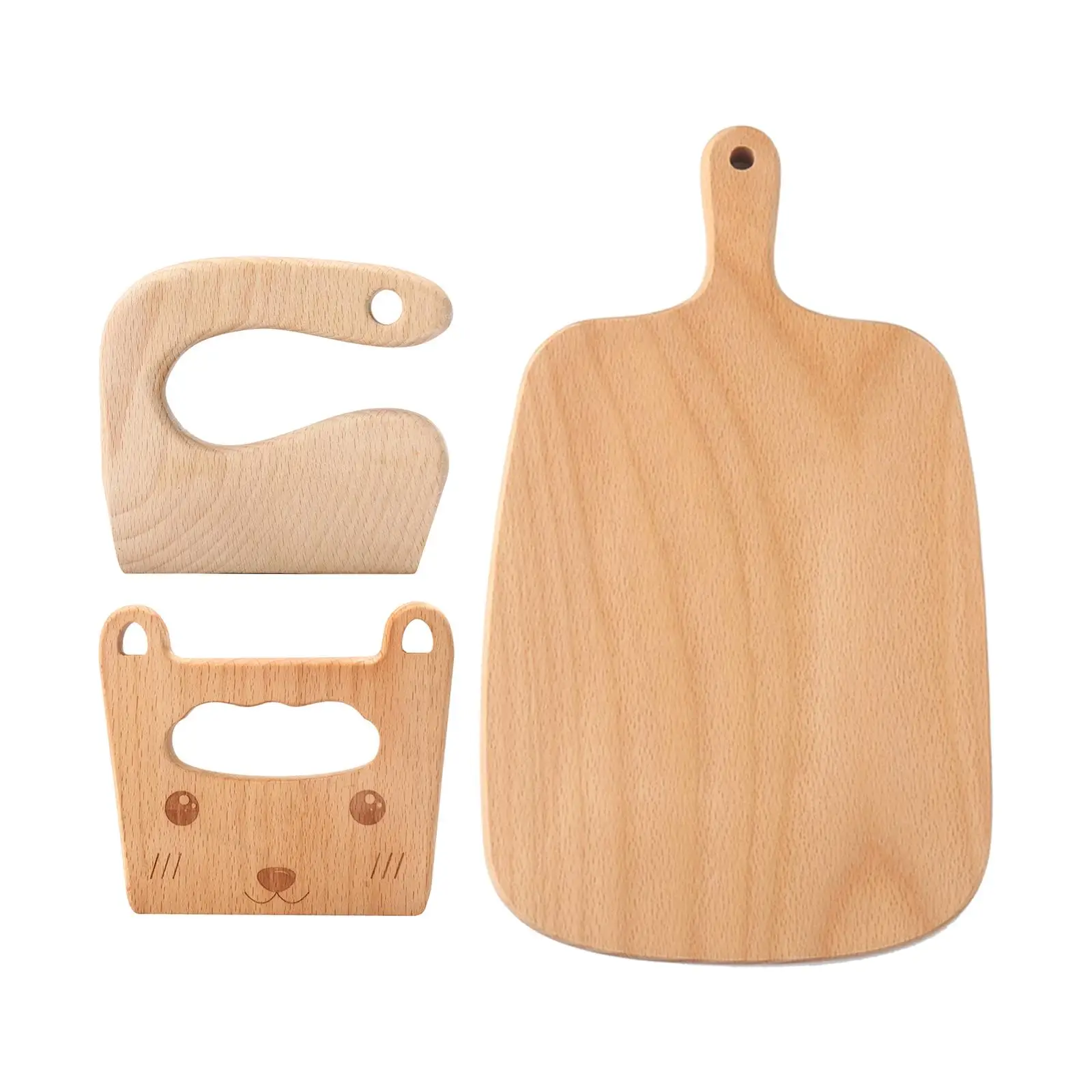 5-6pack Wooden Knife Kitchen Supplies Kids Knife DIY Toy for Vegetables Fruits