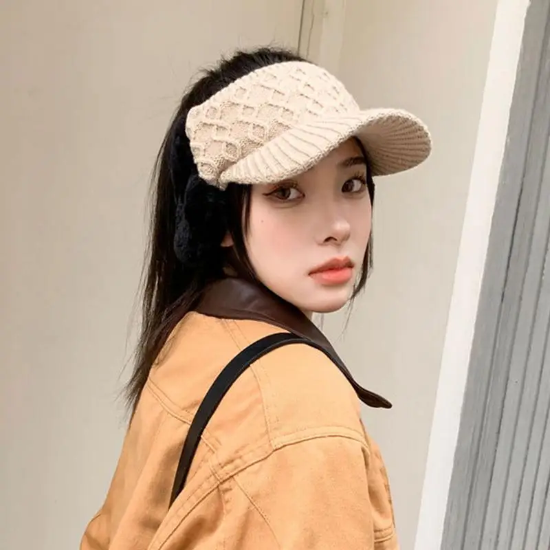 Beanie With Ponytail Hole Open Top Brim Beanie Daily Beanies Golf Tennis Hats Warm Winter Hat For Women Girls