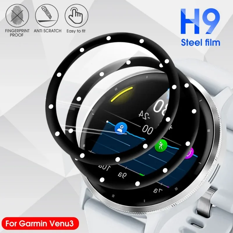 Cubierta de película protectora suave curvada 3D para Garmin Venu3 3S, accesorios de reloj inteligente, Protector de pantalla antiarañazos para