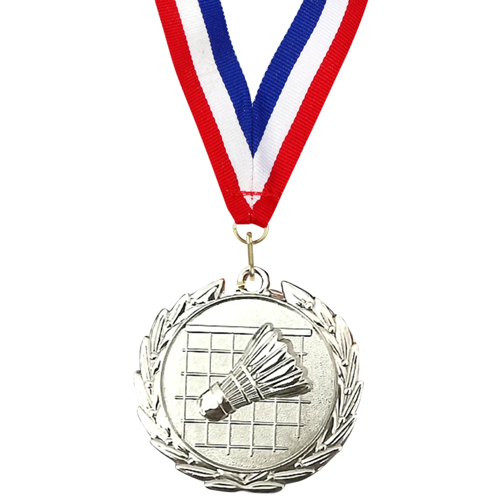 Medalla de bádminton de 5cm, medalla de oro/plata/bronce con cinta para el cuello, medallas de ganador de Metal, medallas de premio de bádminton para actividades de fiesta