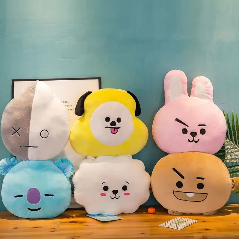 30 см BT21 Kawaii плюшевая кукла в форме лица подушка аниме мультфильм периферийные устройства мягкие мягкие игрушки кукла подарок на день рождения