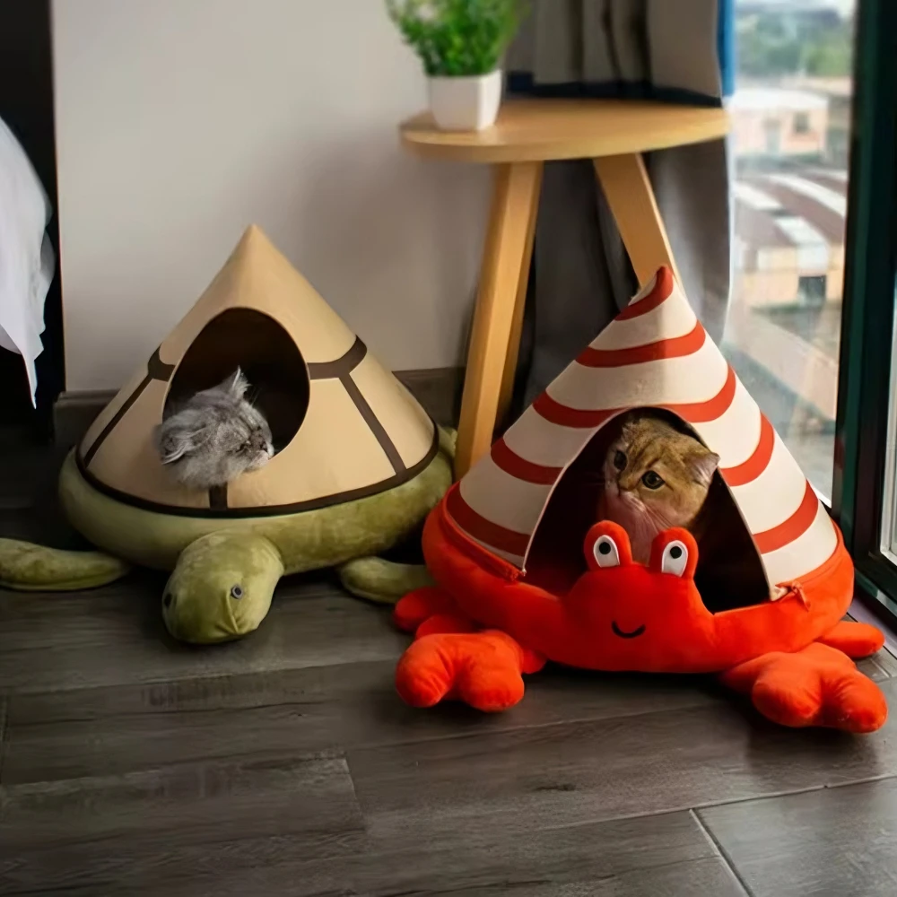 

Cute Cat Bed Dog Pet Bed Cats Home Winter Cartoon Dog Beds for Small Dogs Washable Pet House Cat Supplies Cat Accessories